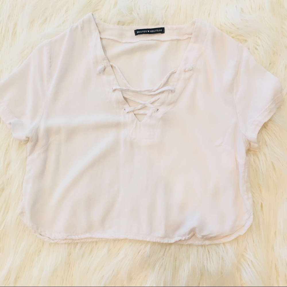 Lace up white top - Picture 1 of 4